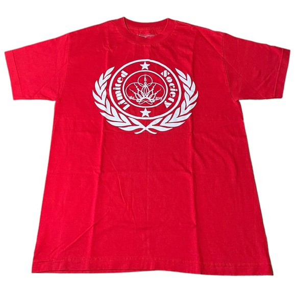 LMTD Limited Society USA Made Cotton Red Short Sleeve T-shirt Men’s Size Medium - Picture 1 of 6